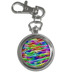 Digitally Created Abstract Rainbow Background Pattern Key Chain Watches by Simbadda