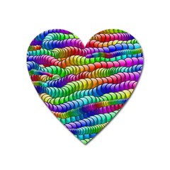 Digitally Created Abstract Rainbow Background Pattern Heart Magnet by Simbadda