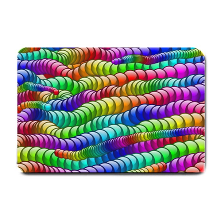 Digitally Created Abstract Rainbow Background Pattern Small Doormat 