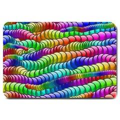 Digitally Created Abstract Rainbow Background Pattern Large Doormat  by Simbadda