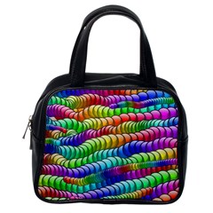 Digitally Created Abstract Rainbow Background Pattern Classic Handbags (one Side) by Simbadda