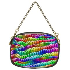 Digitally Created Abstract Rainbow Background Pattern Chain Purses (one Side)  by Simbadda