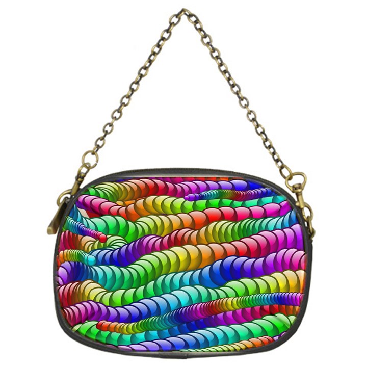 Digitally Created Abstract Rainbow Background Pattern Chain Purses (One Side) 