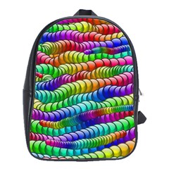 Digitally Created Abstract Rainbow Background Pattern School Bags(large)  by Simbadda