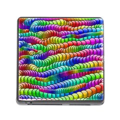 Digitally Created Abstract Rainbow Background Pattern Memory Card Reader (square) by Simbadda