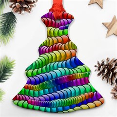 Digitally Created Abstract Rainbow Background Pattern Christmas Tree Ornament (two Sides) by Simbadda