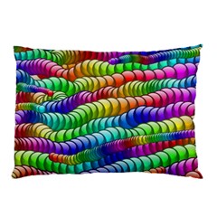 Digitally Created Abstract Rainbow Background Pattern Pillow Case (two Sides) by Simbadda