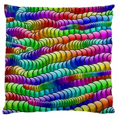 Digitally Created Abstract Rainbow Background Pattern Large Cushion Case (two Sides) by Simbadda