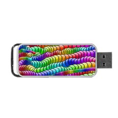 Digitally Created Abstract Rainbow Background Pattern Portable Usb Flash (two Sides) by Simbadda