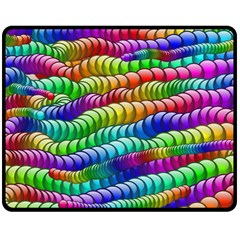 Digitally Created Abstract Rainbow Background Pattern Double Sided Fleece Blanket (medium) 