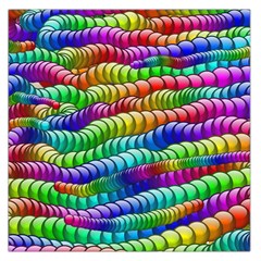 Digitally Created Abstract Rainbow Background Pattern Large Satin Scarf (square) by Simbadda