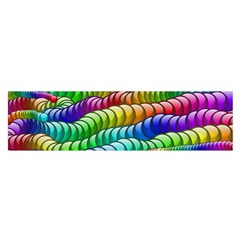 Digitally Created Abstract Rainbow Background Pattern Satin Scarf (oblong) by Simbadda