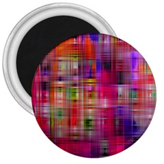 Background Abstract Weave Of Tightly Woven Colors 3  Magnets by Simbadda