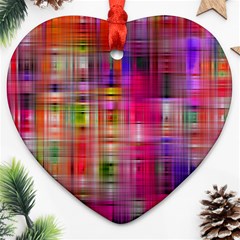 Background Abstract Weave Of Tightly Woven Colors Ornament (heart) by Simbadda