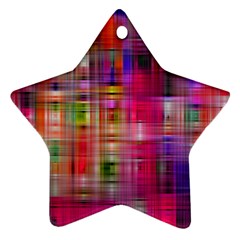 Background Abstract Weave Of Tightly Woven Colors Ornament (star) by Simbadda