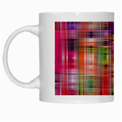 Background Abstract Weave Of Tightly Woven Colors White Mugs by Simbadda