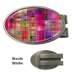 Background Abstract Weave Of Tightly Woven Colors Money Clips (oval)  by Simbadda