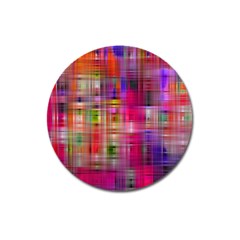 Background Abstract Weave Of Tightly Woven Colors Magnet 3  (round) by Simbadda