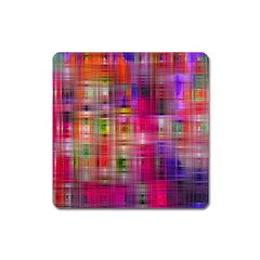 Background Abstract Weave Of Tightly Woven Colors Square Magnet by Simbadda