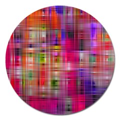 Background Abstract Weave Of Tightly Woven Colors Magnet 5  (round) by Simbadda