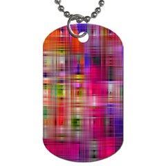 Background Abstract Weave Of Tightly Woven Colors Dog Tag (two Sides) by Simbadda