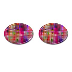 Background Abstract Weave Of Tightly Woven Colors Cufflinks (oval) by Simbadda