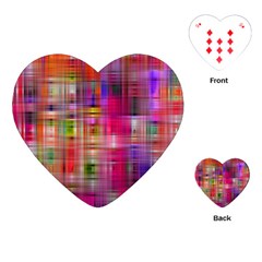 Background Abstract Weave Of Tightly Woven Colors Playing Cards (heart)  by Simbadda