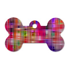 Background Abstract Weave Of Tightly Woven Colors Dog Tag Bone (one Side) by Simbadda