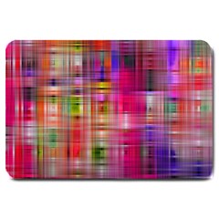 Background Abstract Weave Of Tightly Woven Colors Large Doormat  by Simbadda