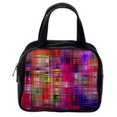 Background Abstract Weave Of Tightly Woven Colors Classic Handbags (one Side) by Simbadda