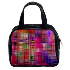 Background Abstract Weave Of Tightly Woven Colors Classic Handbags (2 Sides) by Simbadda