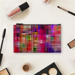 Background Abstract Weave Of Tightly Woven Colors Cosmetic Bag (small)  by Simbadda