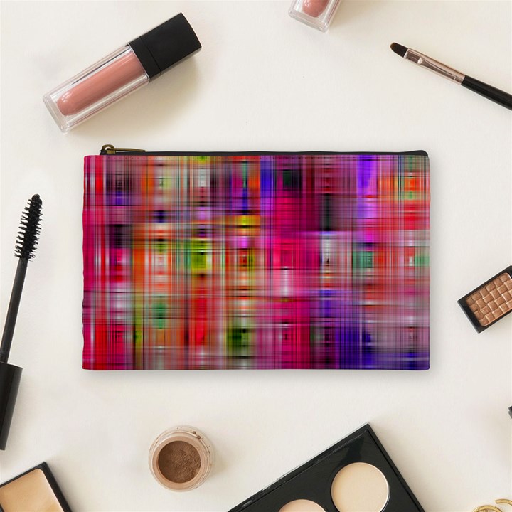 Background Abstract Weave Of Tightly Woven Colors Cosmetic Bag (Medium) 