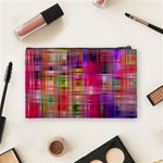 Background Abstract Weave Of Tightly Woven Colors Cosmetic Bag (Medium)  Back