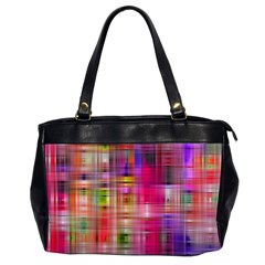 Background Abstract Weave Of Tightly Woven Colors Office Handbags (2 Sides)  by Simbadda