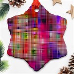 Background Abstract Weave Of Tightly Woven Colors Snowflake Ornament (Two Sides) Back