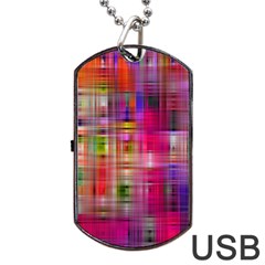 Background Abstract Weave Of Tightly Woven Colors Dog Tag Usb Flash (two Sides)