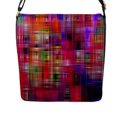 Background Abstract Weave Of Tightly Woven Colors Flap Messenger Bag (l)  by Simbadda