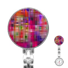 Background Abstract Weave Of Tightly Woven Colors Stainless Steel Nurses Watch by Simbadda