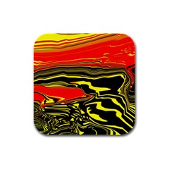 Abstract Clutter Rubber Square Coaster (4 Pack)  by Simbadda