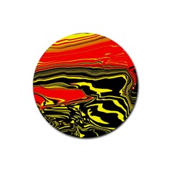 Abstract Clutter Rubber Round Coaster (4 Pack)  by Simbadda