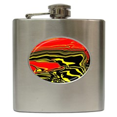 Abstract Clutter Hip Flask (6 Oz) by Simbadda