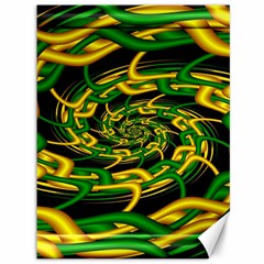 Green Yellow Fractal Vortex In 3d Glass Canvas 36  X 48   by Simbadda