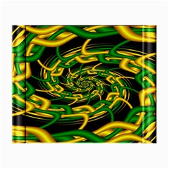 Green Yellow Fractal Vortex In 3d Glass Small Glasses Cloth (2-side) by Simbadda