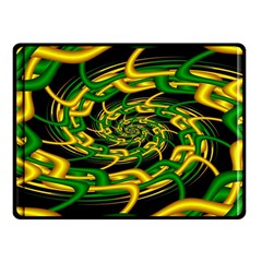 Green Yellow Fractal Vortex In 3d Glass Fleece Blanket (small) by Simbadda