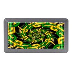 Green Yellow Fractal Vortex In 3d Glass Memory Card Reader (mini) by Simbadda