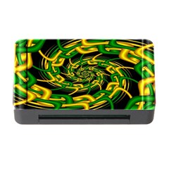 Green Yellow Fractal Vortex In 3d Glass Memory Card Reader With Cf by Simbadda