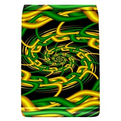 Green Yellow Fractal Vortex In 3d Glass Flap Covers (s)  by Simbadda