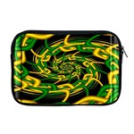 Green Yellow Fractal Vortex In 3d Glass Apple MacBook Pro 17  Zipper Case Front