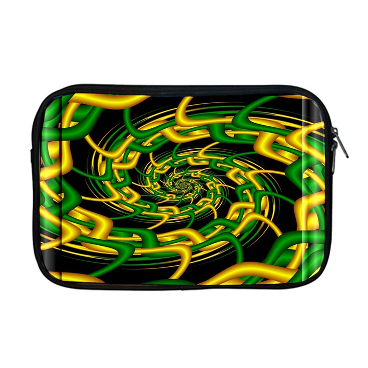 Green Yellow Fractal Vortex In 3d Glass Apple MacBook Pro 17  Zipper Case